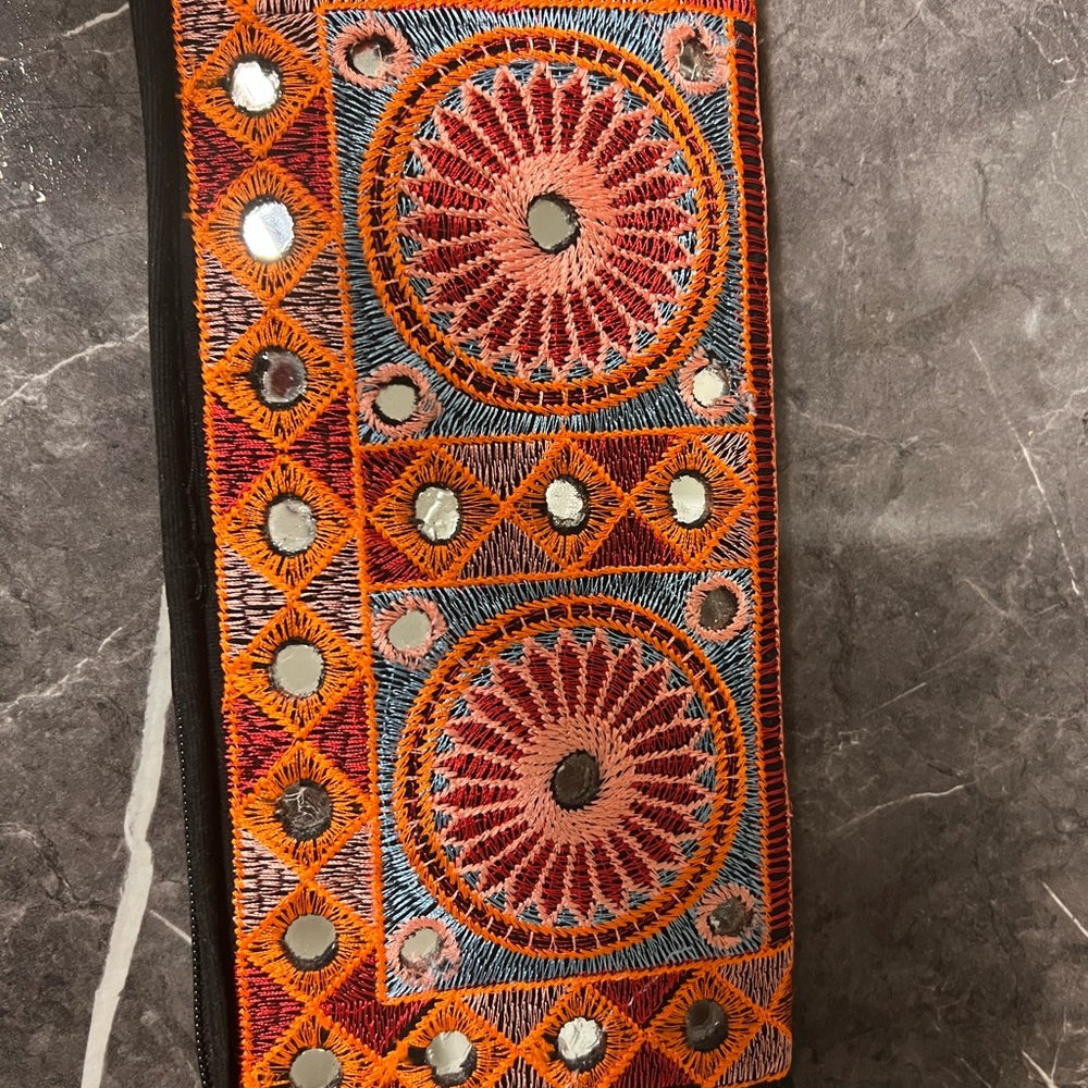 Beautiful hand woven cloth clutch/ long wallet very roomy